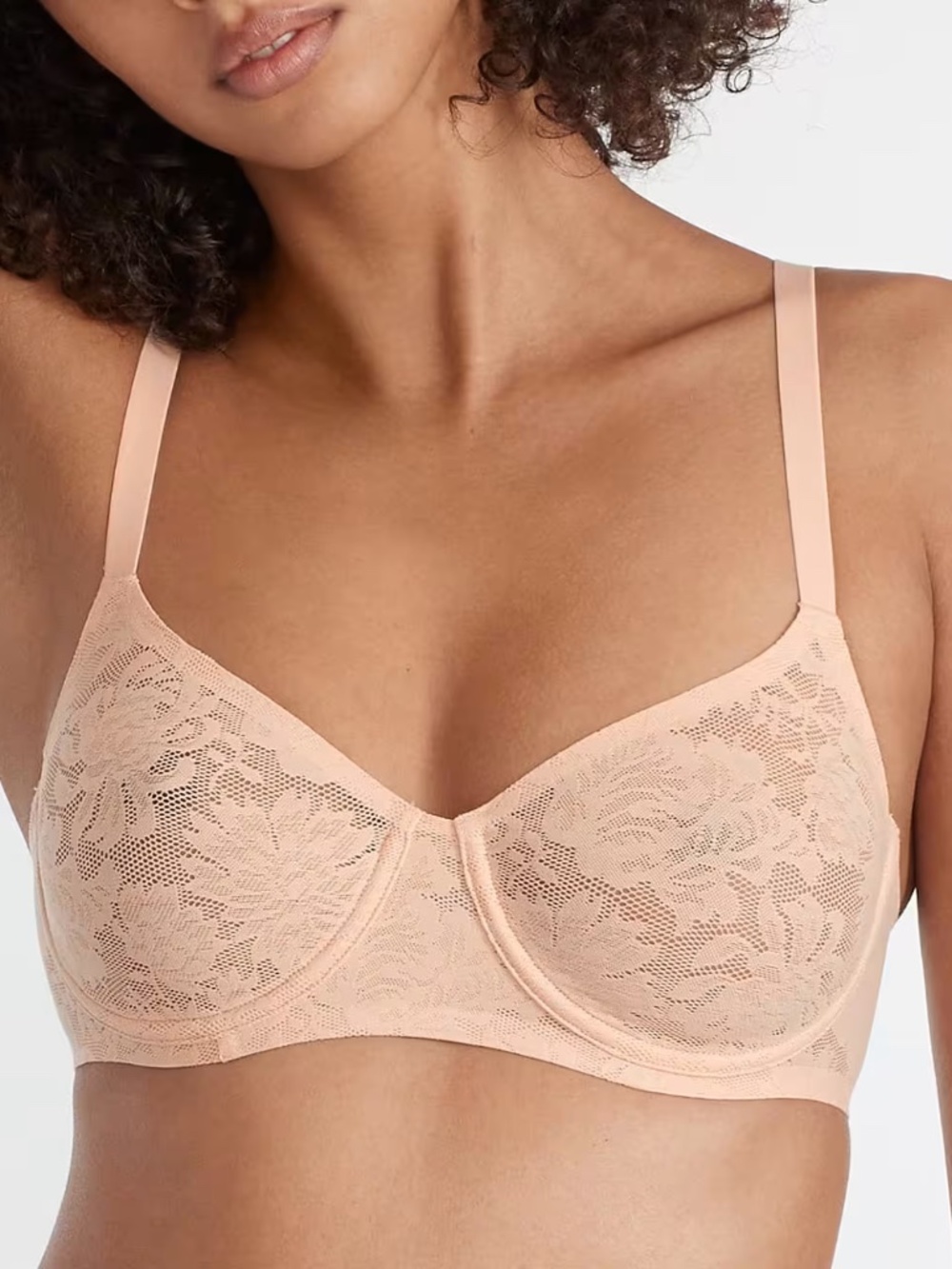 NATORI 36D NUDE LEVITATE UNLINED SHEER UW BALCONETTE BRA